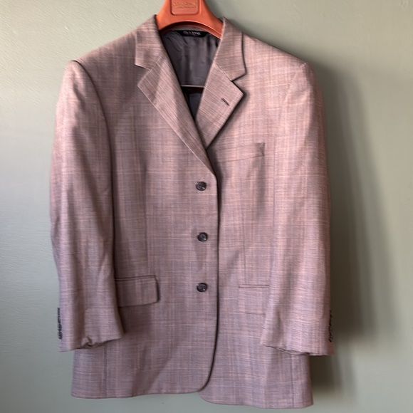 Men’s Jos A Bank Sz 42S 4 buttons cuff vintage grey plaid business blazer top - Picture 12 of 12